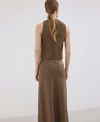 Mango Women's Linen Toggle Vest