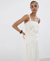 Mango Women's Openwork Embroidery Top