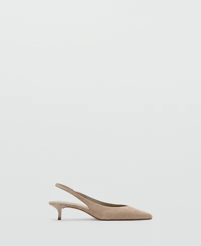 Mango Women's Kitten-Heel Suede Shoes