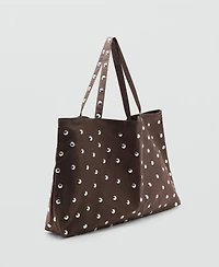 Mango Women's Stud Shopper Bag