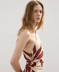 Mango Women's Gathered Body Asymmetrical Dress
