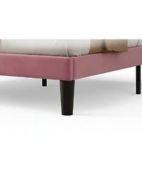 homfan Upholstered Platform Bed Frame with Button Tufted Headboard and Underbed Storage, Wood Slat Support