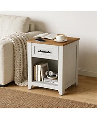 gaomon Farmhouse Nightstand with Charging Station