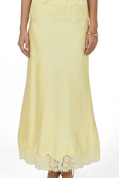 endless rose Women's Satin Lace Midi Skirt