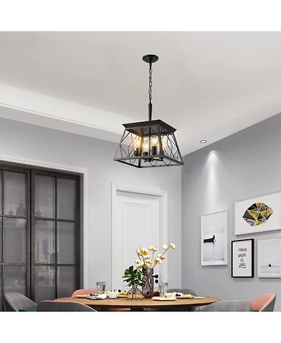 Clihome Farmhouse Chandelier 4-Light Vintage Antique Chandeliers Light Fixture,Golden (No Bulbs)