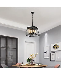 Clihome Farmhouse Chandelier 4-Light Vintage Antique Chandeliers Light Fixture,Golden (No Bulbs)