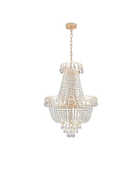 Clihome Gold Crystal Chandeliers, Large Contemporary Luxury Ceiling Lighting (Without Bulb)