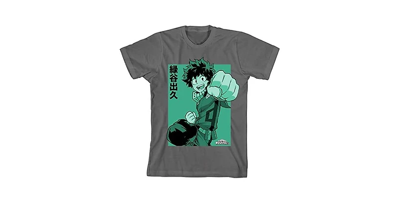 My Hero Academia Boys Deku Punch Charcoal T-shirt-xl