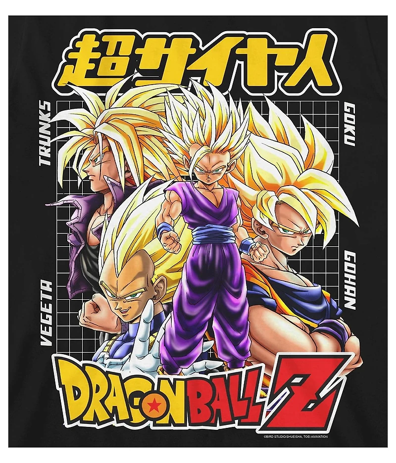 Dragon Ball Z Boys Super Saiyan Character Group Black Crew Neck Short Sleeve T-shirt-xxl