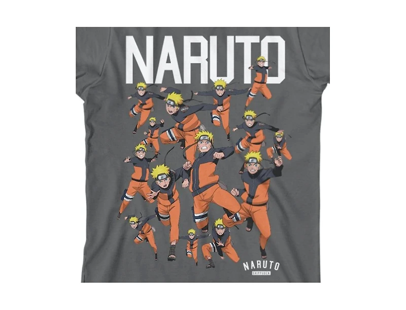 Naruto Character Squad Youth Charcoal Gray Graphic Tee