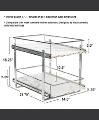 Household Essentials Glidez Steel Pull-Out Storage Organizer, 2-Tier Design