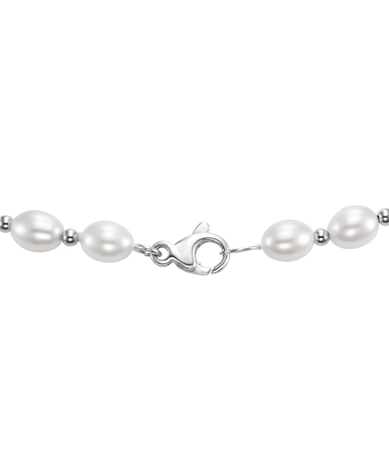 Macy's Rice Pearl (7-8mm) Beaded Necklace in Sterling Silver
