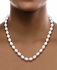 Macy's Rice Pearl (7-8mm) Beaded Necklace in Sterling Silver