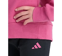 adidas Girls' 2T-6X Long-Sleeve Sweatshirt and Pants, 2-Piece Set