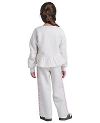 adidas Girls' 2T-6X Long-Sleeve Sweatshirt and Pants, 2-Piece Set