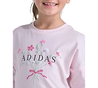 adidas Girls' 2T-6X Long-Sleeve Sweatshirt and Pants, 2-Piece Set
