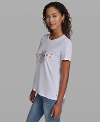 Karl Lagerfeld Paris Women's Bonjour Crewneck T-Shirt