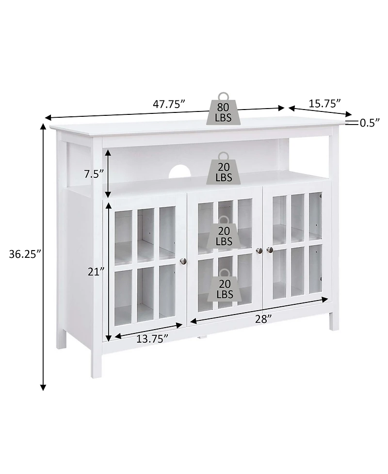 Convenience Concepts 47.75" Big Sur Deluxe Tv Stand with Cabinets and Shelf