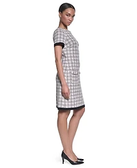 Karl Lagerfeld Paris Women's Windowpane Knee-Length Dress