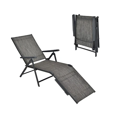 Boyel Living Patio Foldable Chaise Lounge Chair with Backrest and Footrest