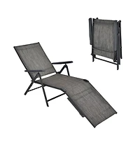 Boyel Living Patio Foldable Chaise Lounge Chair with Backrest and Footrest