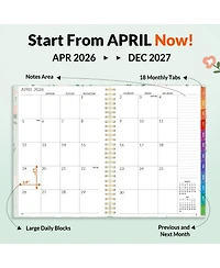 Gnuadz Monthly Planner 2026-2027 18 Months Spiral Binding Organizer