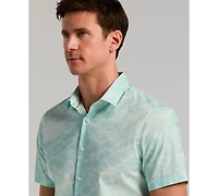 Perry Ellis Men's Printed Poplin Short-Sleeve Shirt