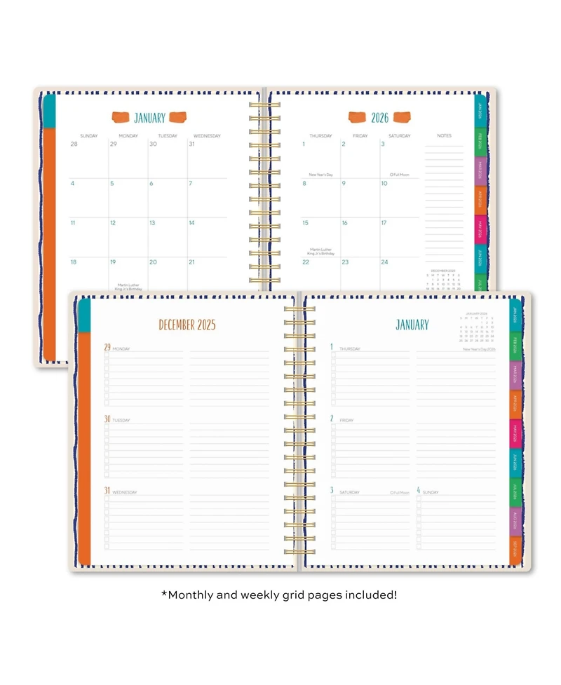 Gnuadz 2026 Planner Weekly Monthly Hardcover Notes Stickers