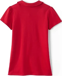 Lands' End Girls School Uniform Short Sleeve Peter Pan Collar Polo Shirt