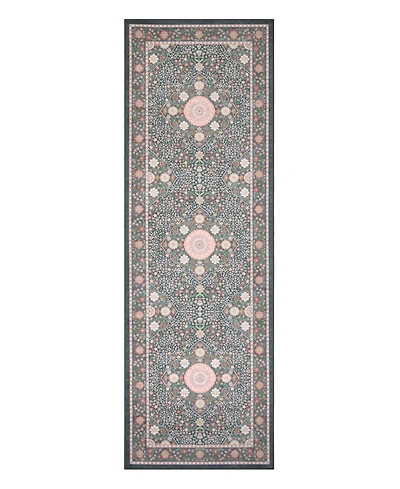 Laura Ashley Printed Chenille Victora Medallion Runner Rug, 24" x 72"
