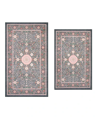Laura Ashley Printed Chenille Victora Medallion 2-Pc. Rug Set