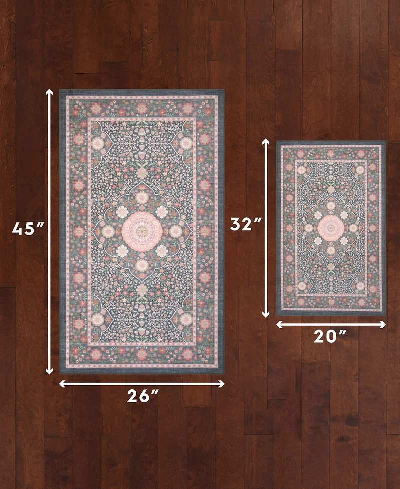 Laura Ashley Printed Chenille Victora Medallion 2-Pc. Rug Set