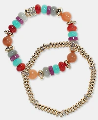 On 34th 2-Pc. Set Beaded Stretch Bracelets, Macy's Exclusive