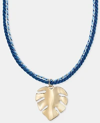 On 34th Palm Leaf Double Cord Pendant Necklace, 16" + 2" extender, Macy's Exclusive