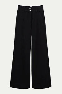 Karen Millen Women's Denim Wide Leg High Waisted Jeans