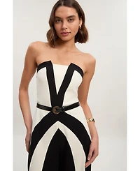Karen Millen Women's Block Bandeau Jumpsuit