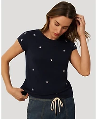 Cable and Gauge Women's Printed Star Slub Tee