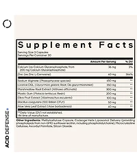 Codeage Acid Defense+, Marshmallow Root, Dgl Licorice, Aloe Vera, Probiotic, Mastic Gum, Zinc, 30 Capsules