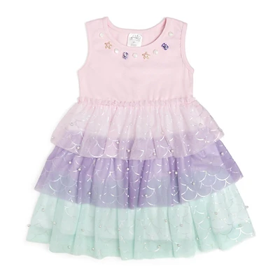 Sweet Wink Little Girls Mermaid Pearl Tank Tutu Dress