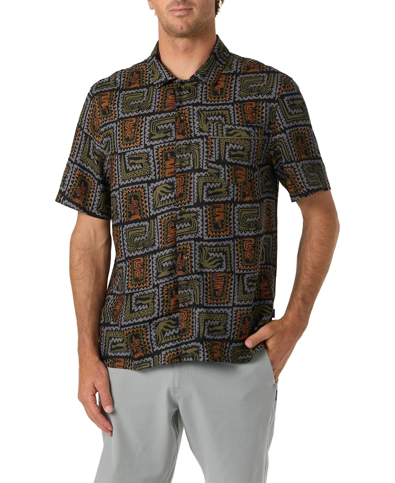 O'Neill Men's Short-Sleeve Woven Camp Collar Shirt