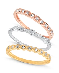 3-Pc. Set Diamond Stacking Rings (3/8 ct. t.w.) 14k Gold, White Gold & Rose