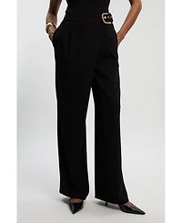 Karen Millen Women's Tailored Crepe Buckle Trousers