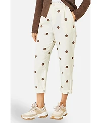 Yumi Women's Spot Print Cotton Canvas Chinos