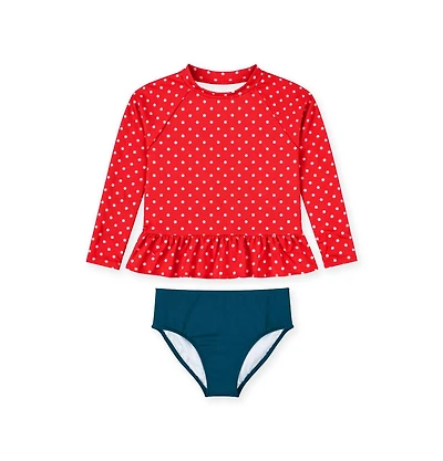 Florence Eiseman Toddler Girls Polka Dot Rashguard Swimsuit