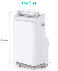 Xo 12,000 Btu Portable Ac, 3-in-1 Cooling, Fan and Dehumidifying, Remote Control, Timer, Window Kit, Wheels and Handles