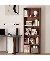 Gymax 5-Tier Freestanding Open Bookshelf w/2 Anti-tipping Devices for Living Room