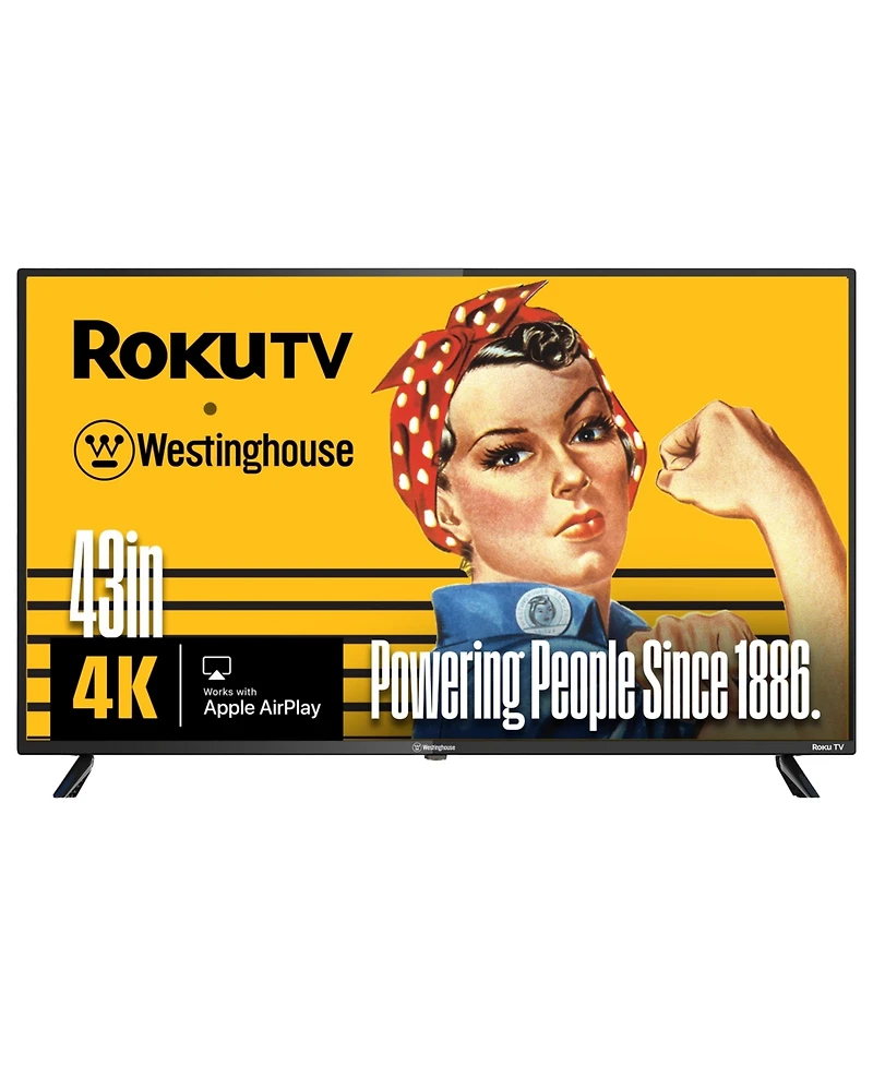Westinghouse 43" Roku 4K Uhd Smart Tv w/ HDR10, Apple HomeKit, Alexa & Google Assistant