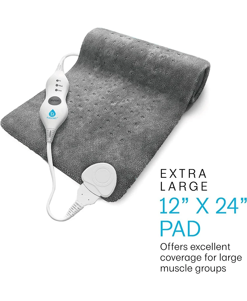 Pursonic Extra Large Heating Pad and Rechargeable Stomach and Back Massager