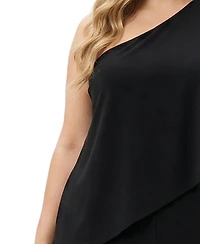Ny Collection Plus Cape-Top Knit Jumpsuit