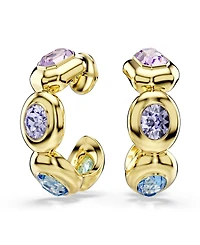Swarovski Gold-Tone Plated Brass Hoop Earrings